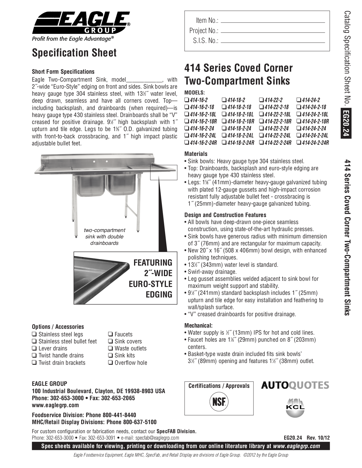 Eagle 414-16-2 User Manual