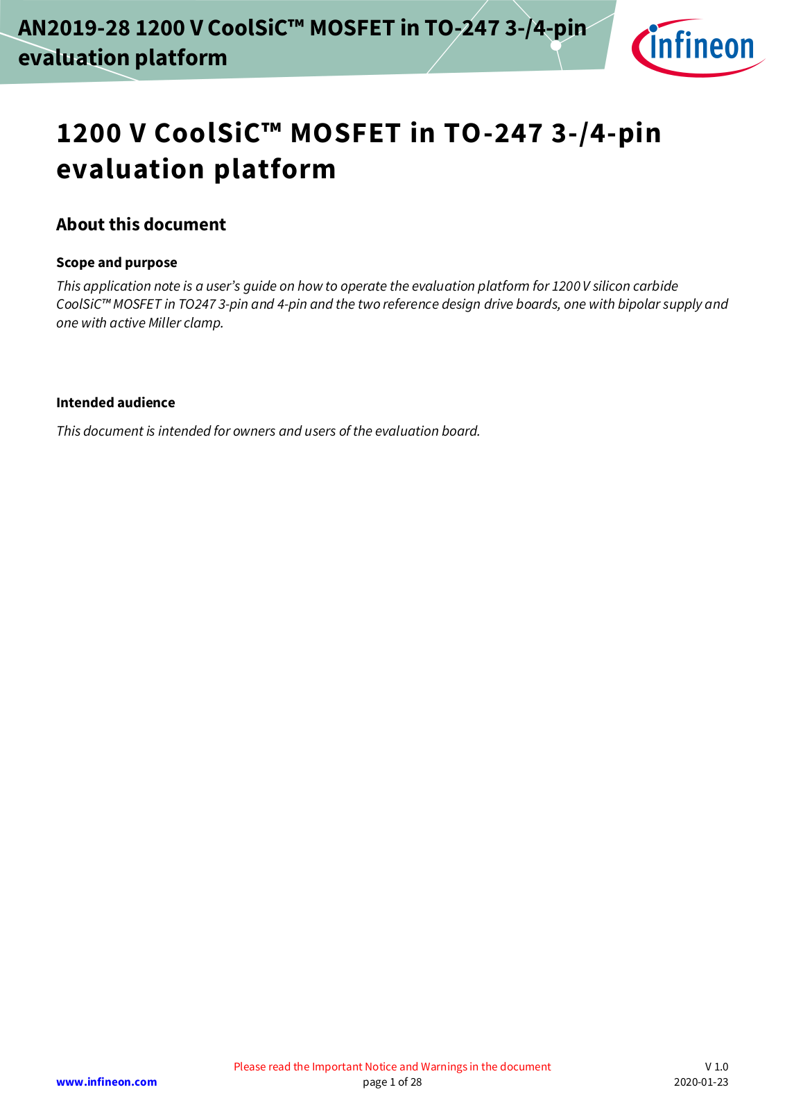 Infineon AN2019-28 User Manual