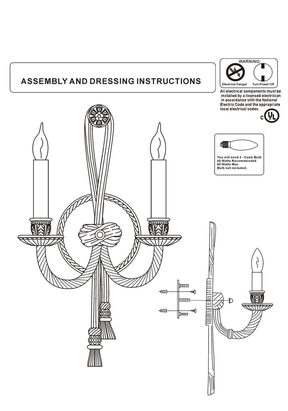 Fleur De Lis Living FLDV1072 Assembly & Dressing Instructions - ManualMachine.com