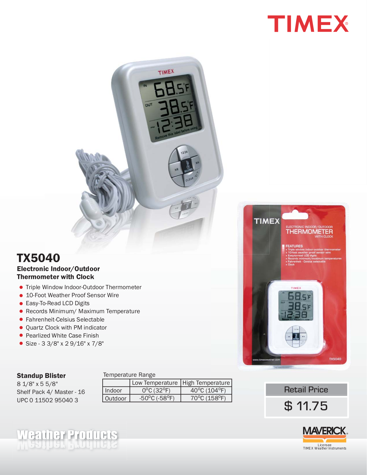 TIMEX Weather Products TX5040 User Manual