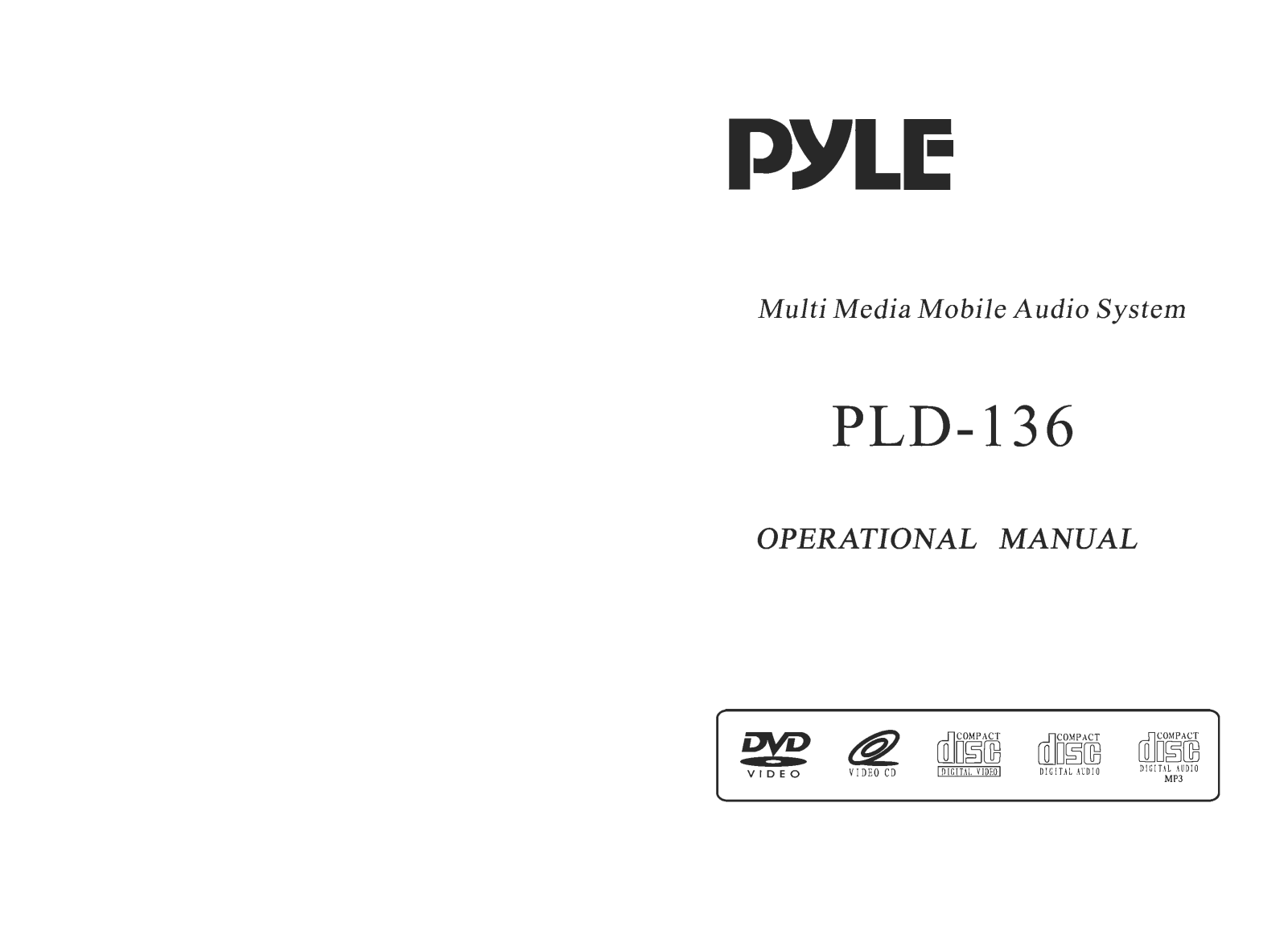 Pyle PLD-136 Owners manual