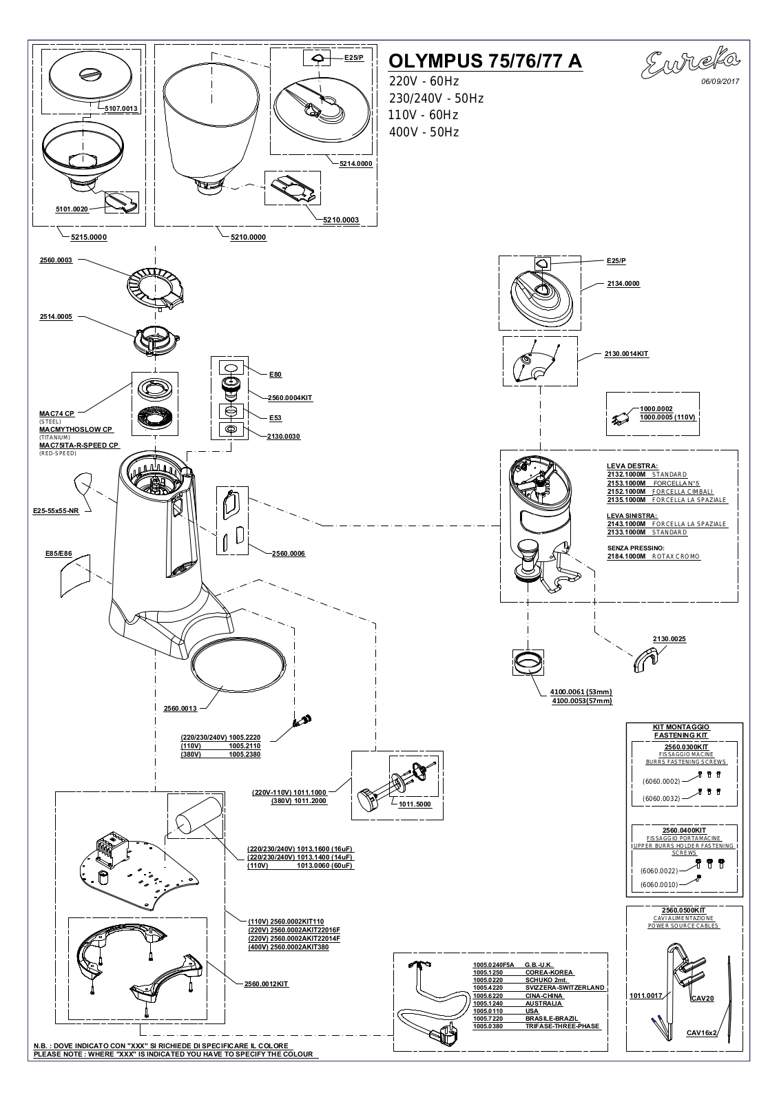 Eureka OLYMPUS 75, OLYMPUS 76, OLYMPUS 77 A Parts Diagram