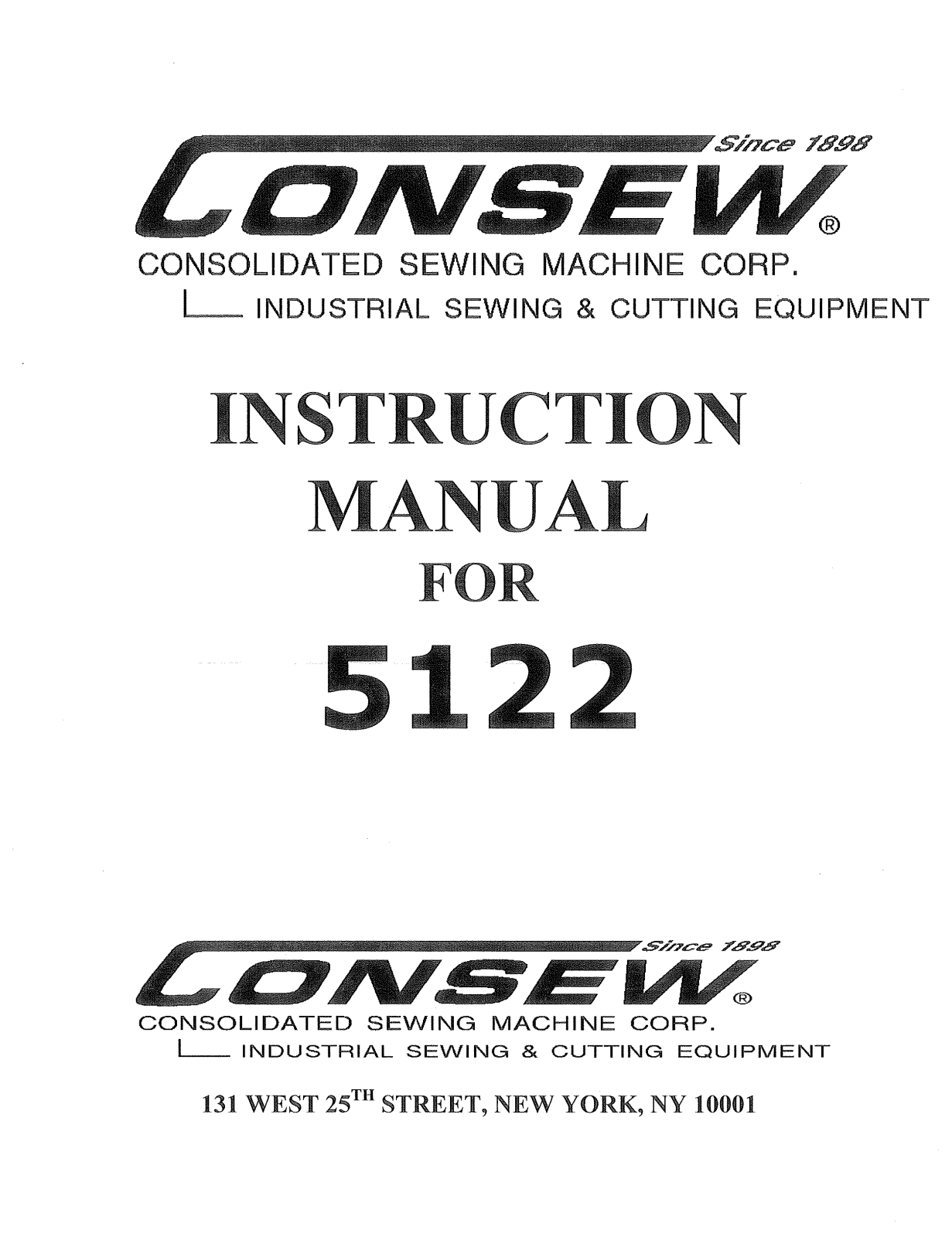 CONSEW 5122 Instruction Manual