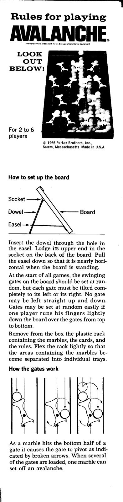 Hasbro AVALANCHE User Manual