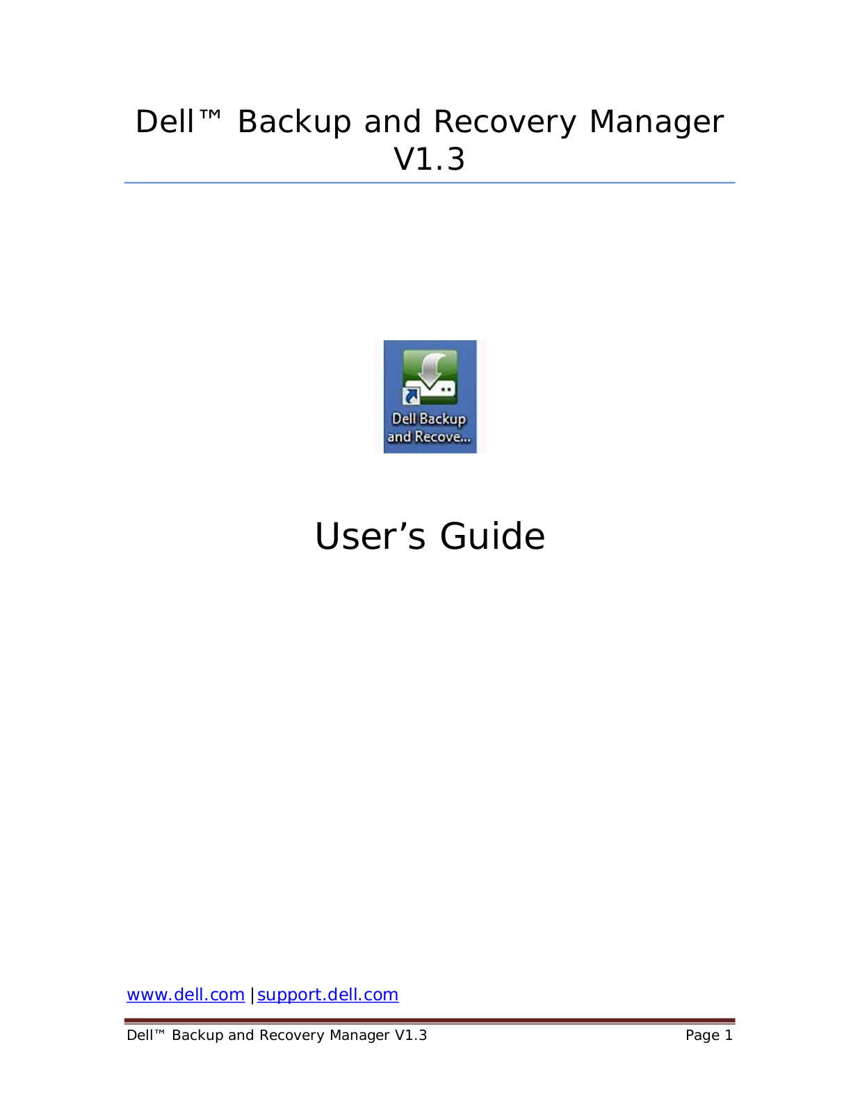 Dell Backup and Recovery Manager User Manual