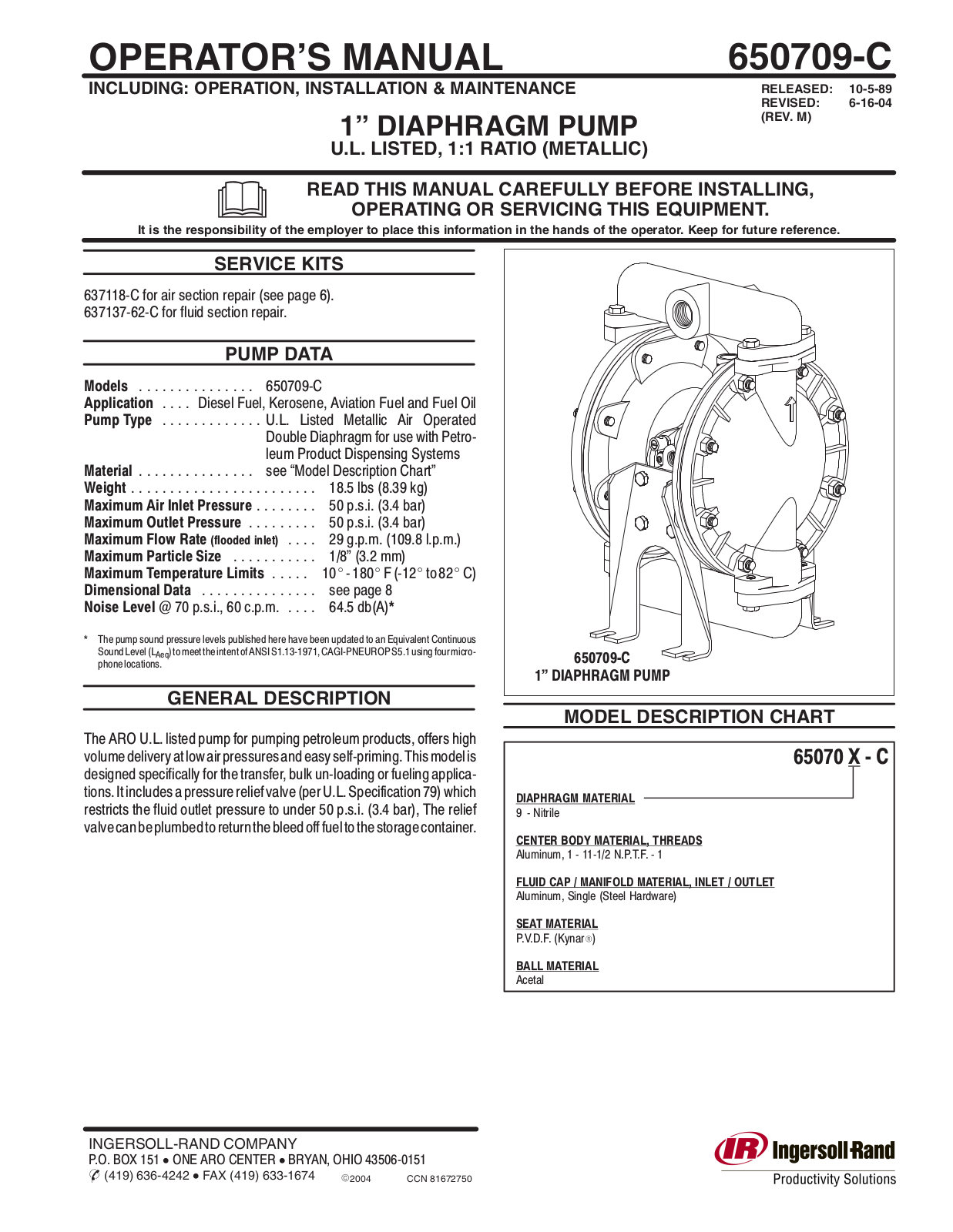 Ingersoll-Rand 650709-C User Manual