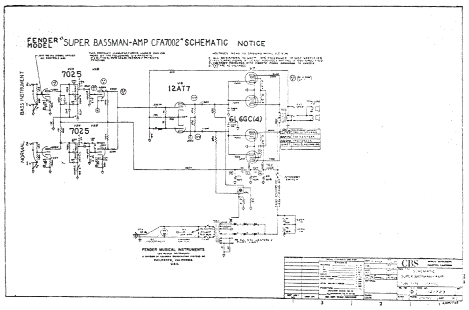 Fender super schematic