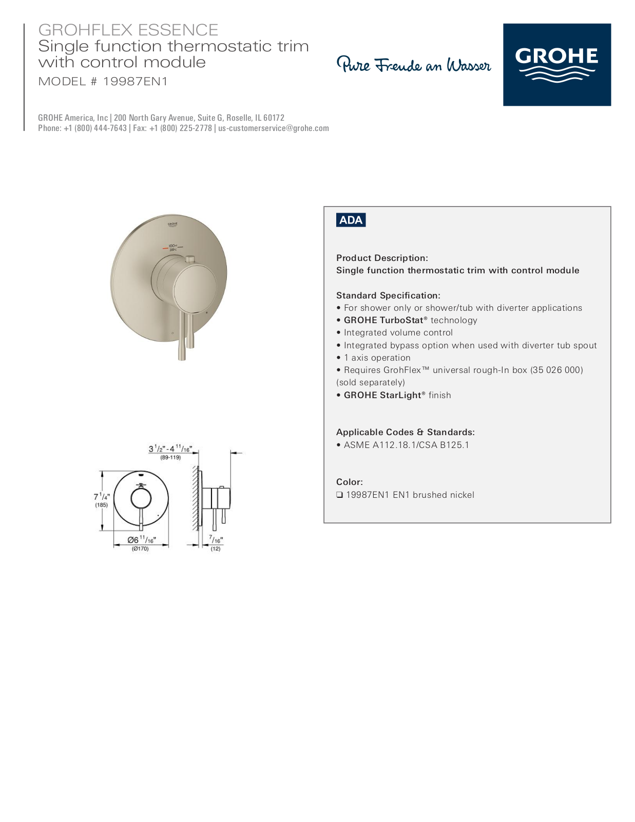 GROHE GRH5318 Specifications - ManualMachine.com