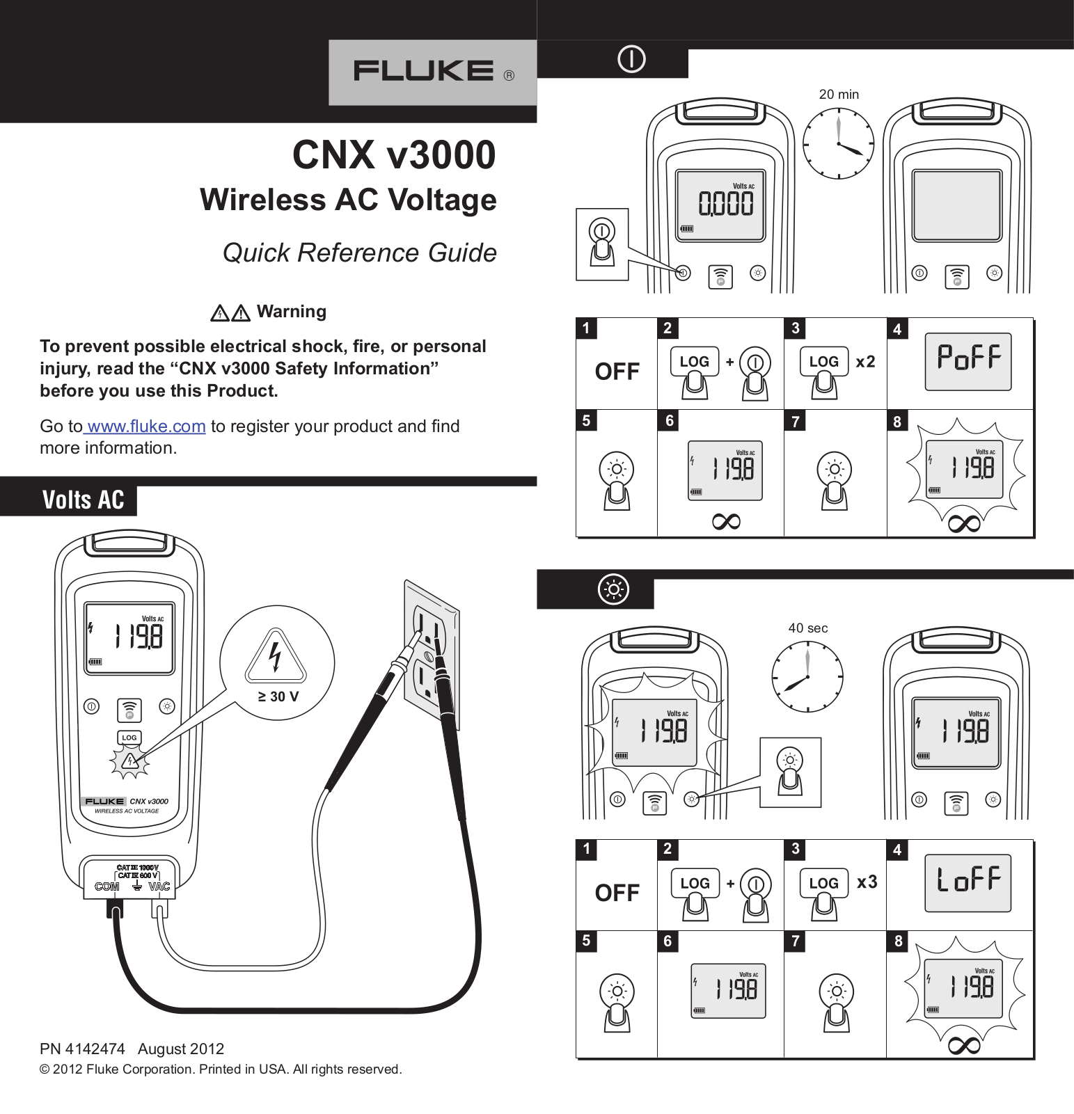 Fluke CNX v3000 Quick Start Guide