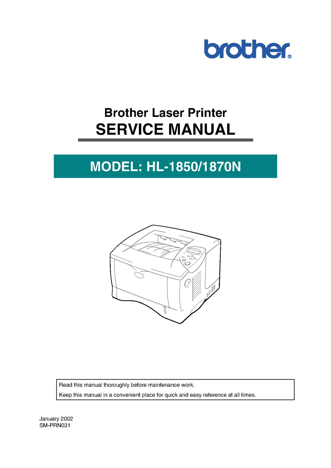 Brother HL-1850, HL-1870N Service Manual