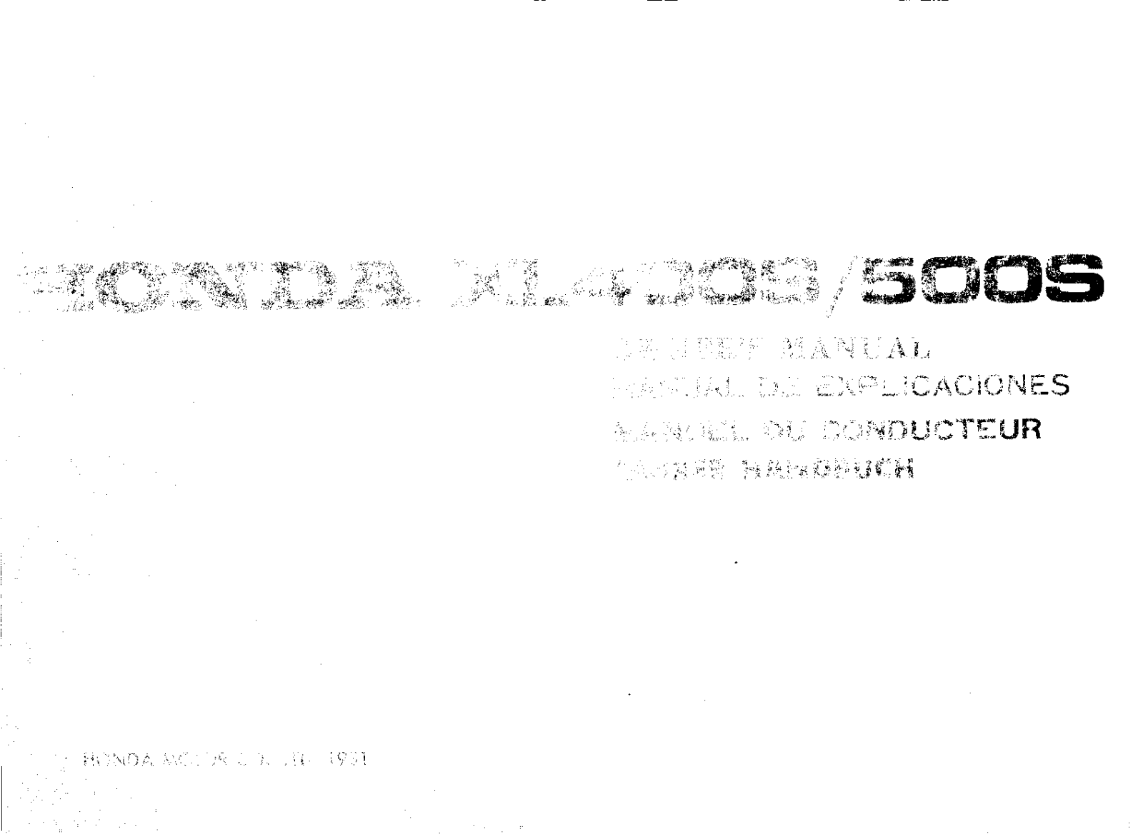 Honda XL400S, XL500S 1981 Owner's Manual