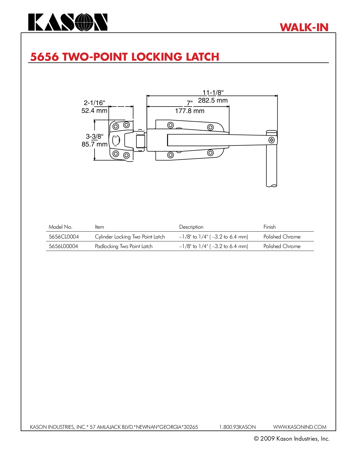 Kason 5656CL0004, 5656L00004 Specifications - ManualMachine.com