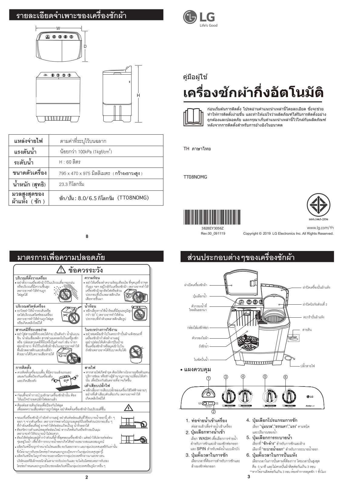 LG TT08NOMG Instruction manual