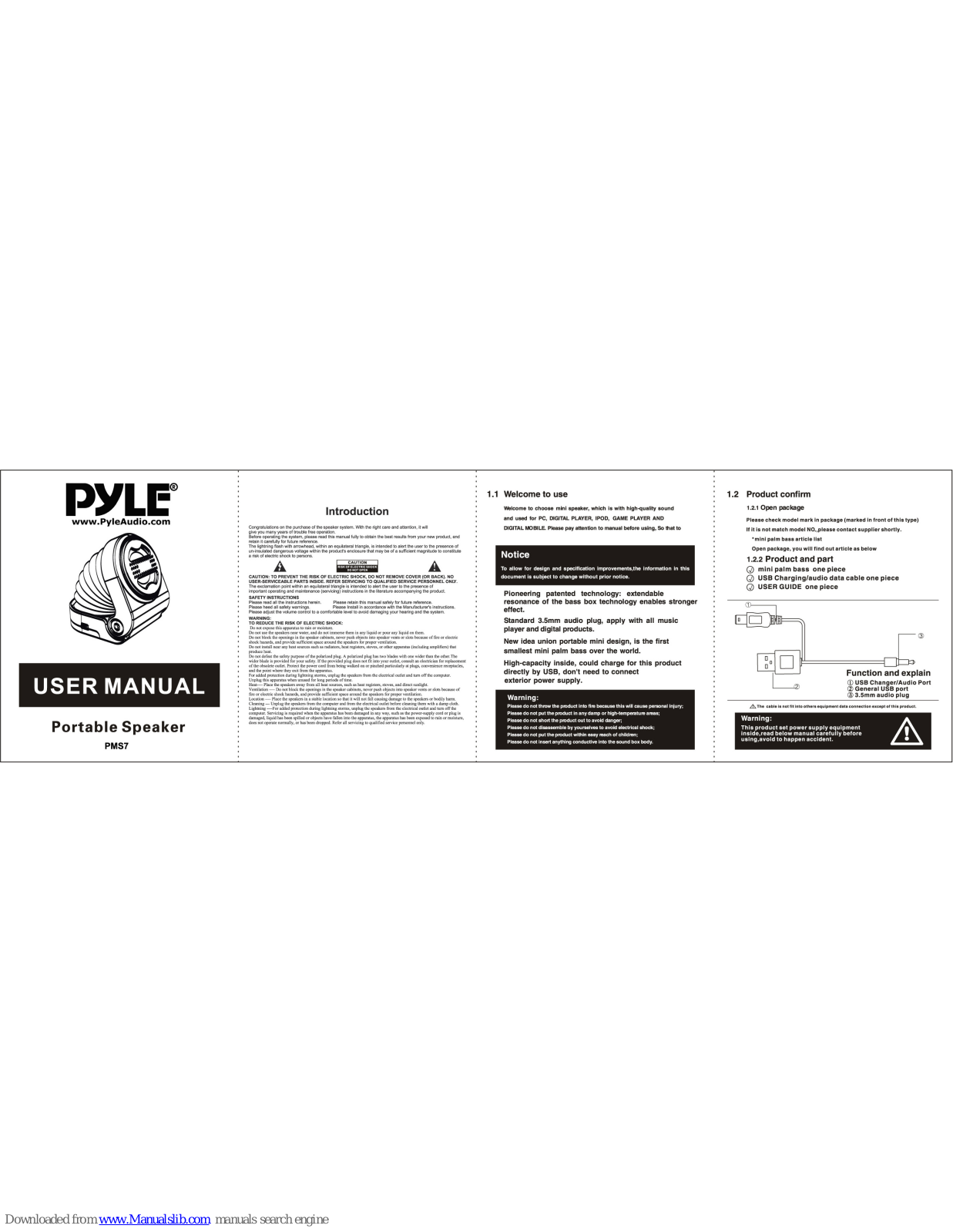 Pyle PM57, PMS7 User Manual - ManualMachine.com