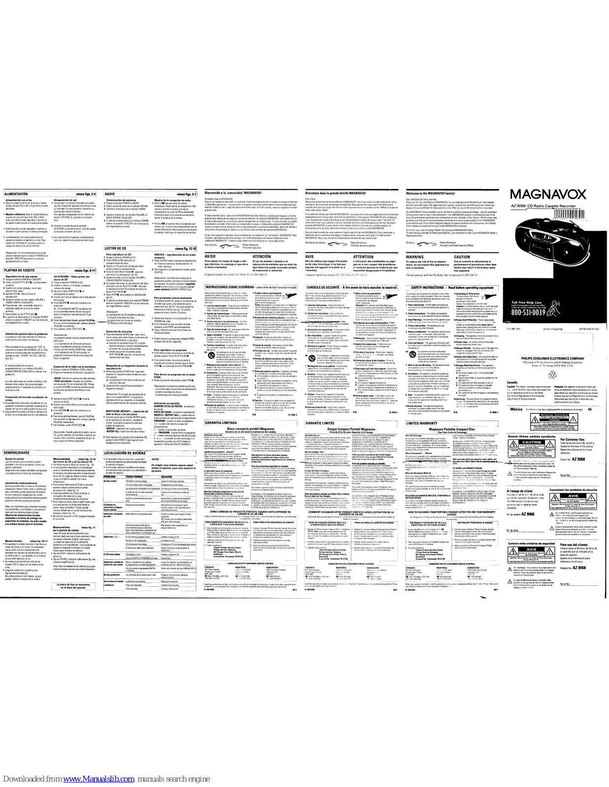 Magnavox AZ8068/17 User Manual