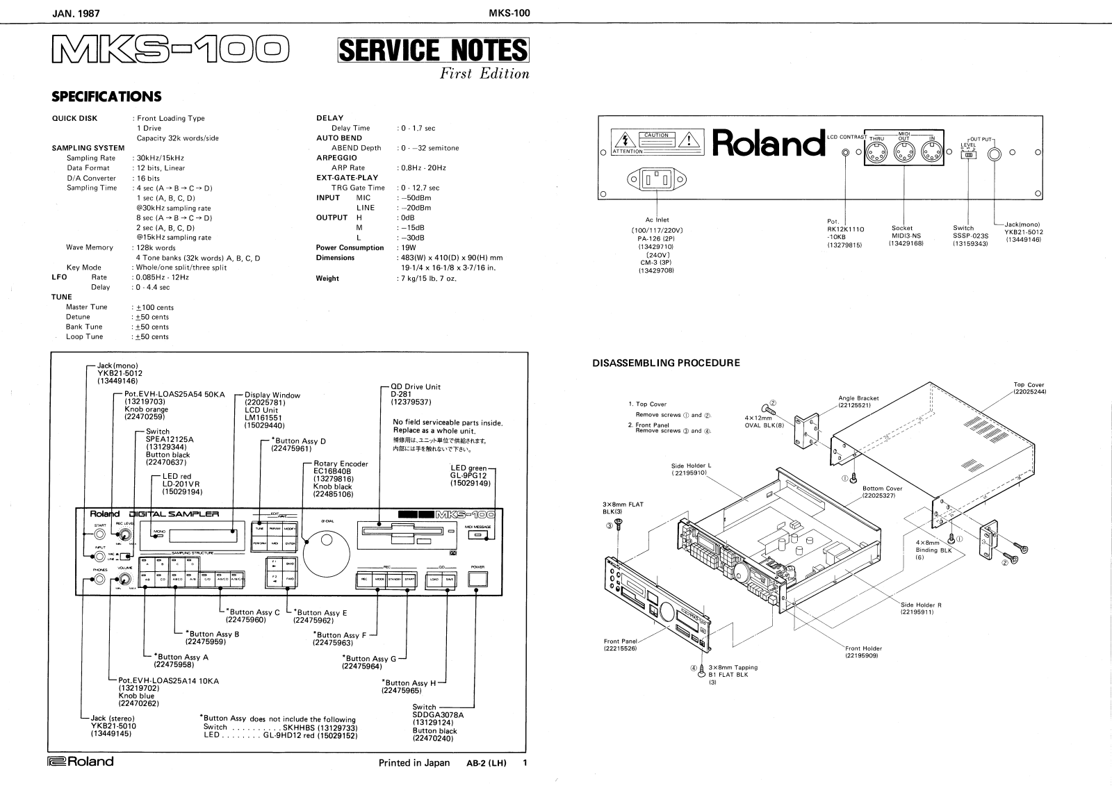 Roland MKS-100 Schematic