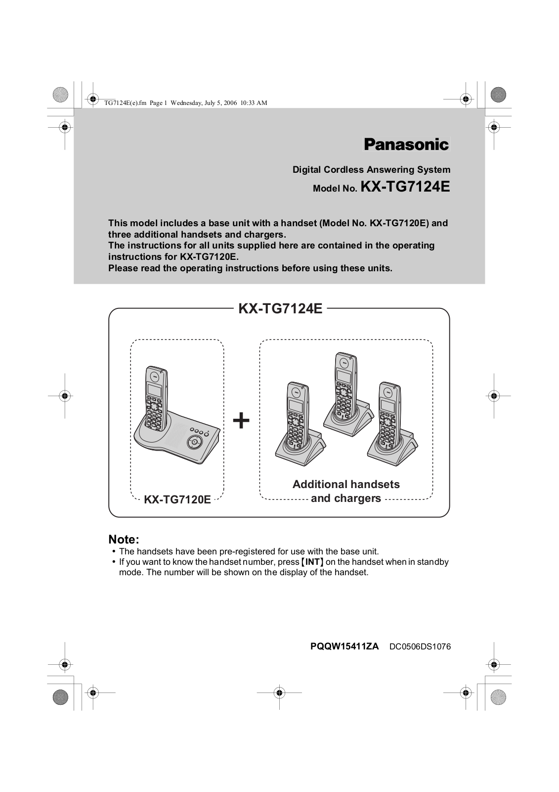 Panasonic KX-TG7124E User Manual