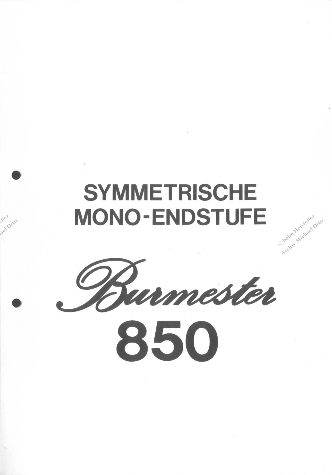 Burmester 850 Prospekt - ManualMachine.com