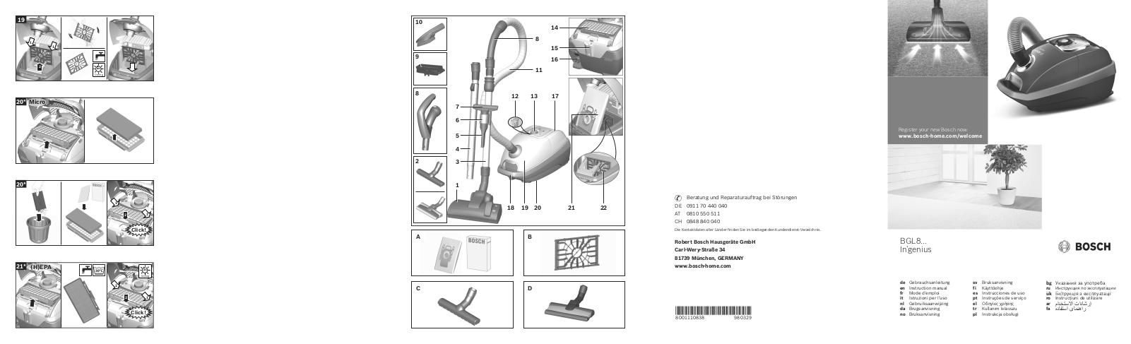 Bosch BGL 8PRO4 User manual