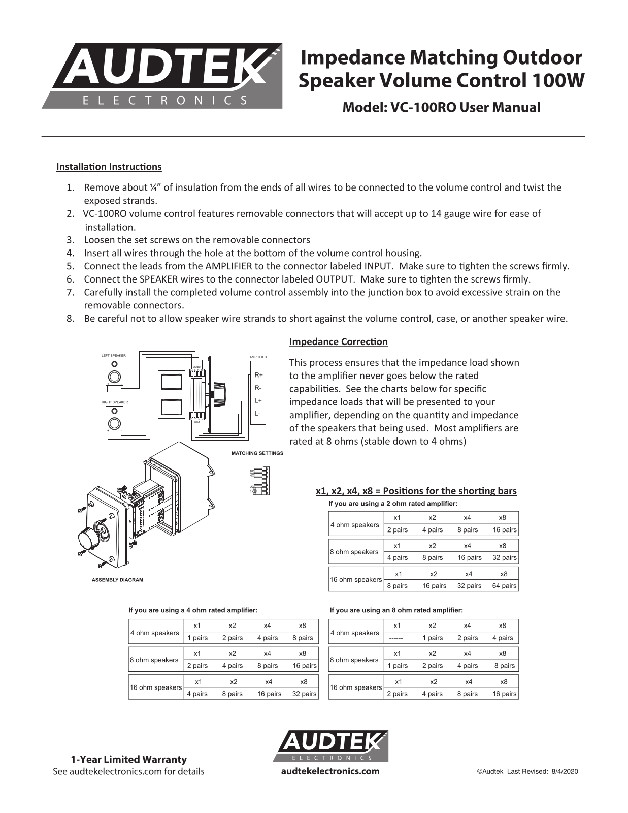 Audtek VC-100RO User Manual