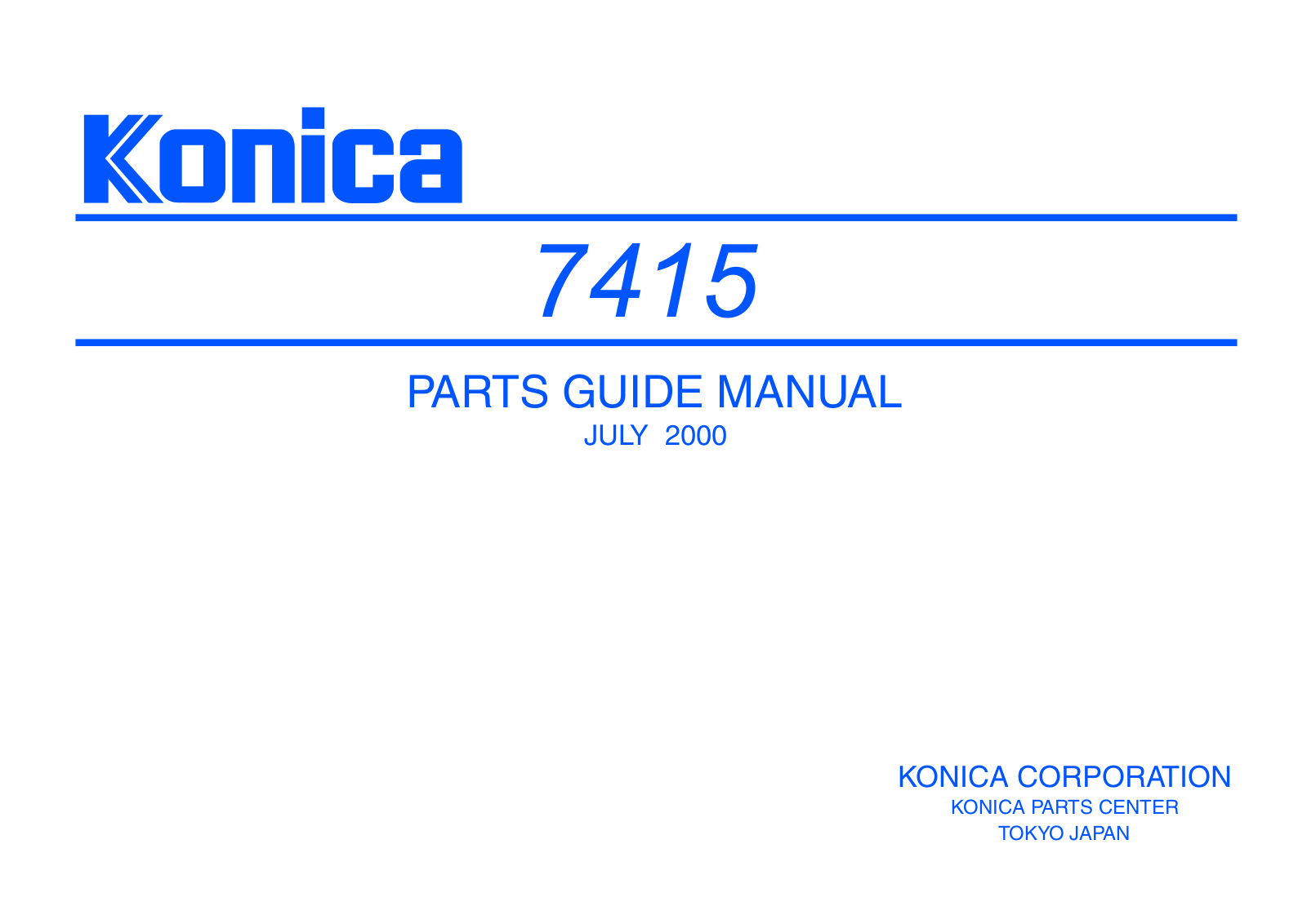 Konica 7415 GUIDE MANUAL