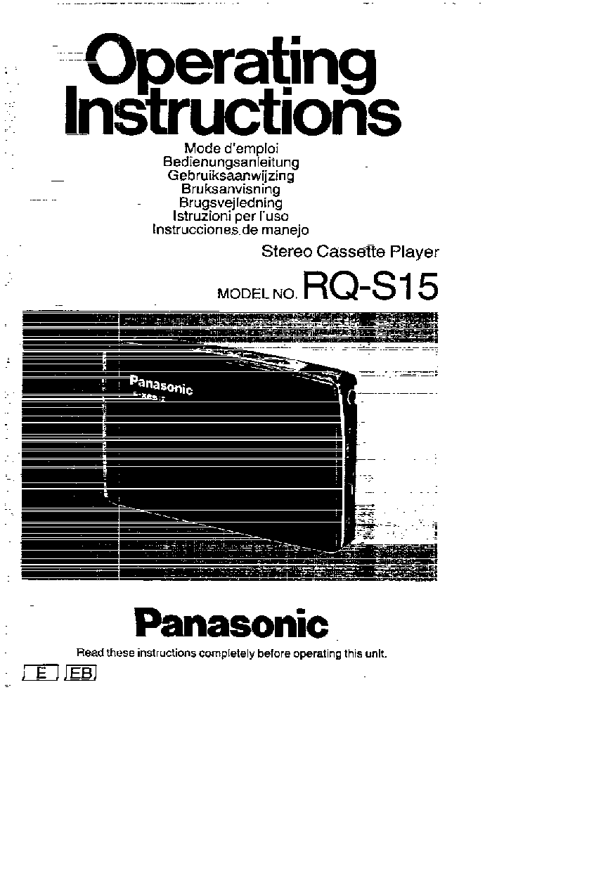 Panasonic RQ-S15 User Manual