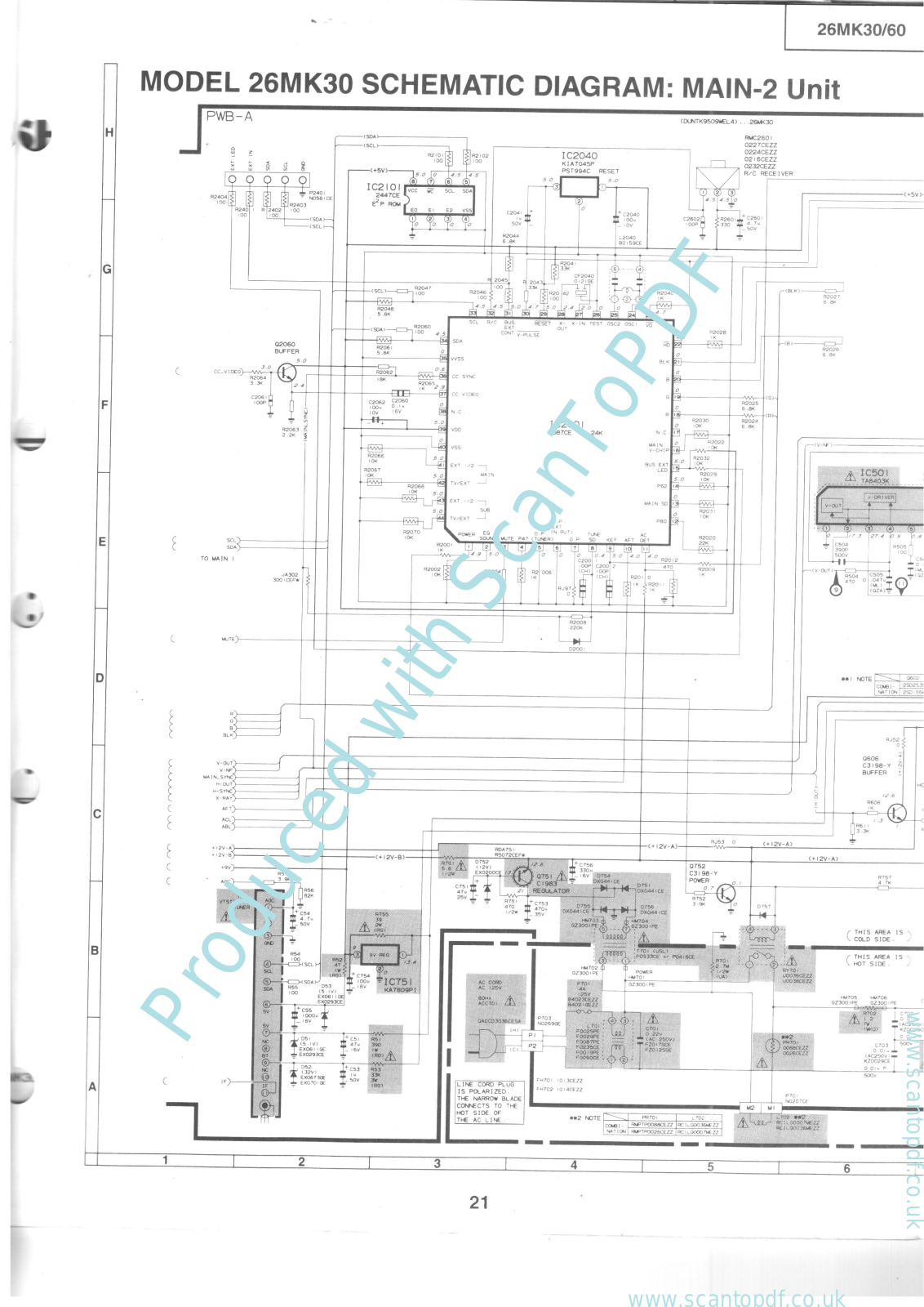 SHARP 26MK30, 26MK30 Diagram