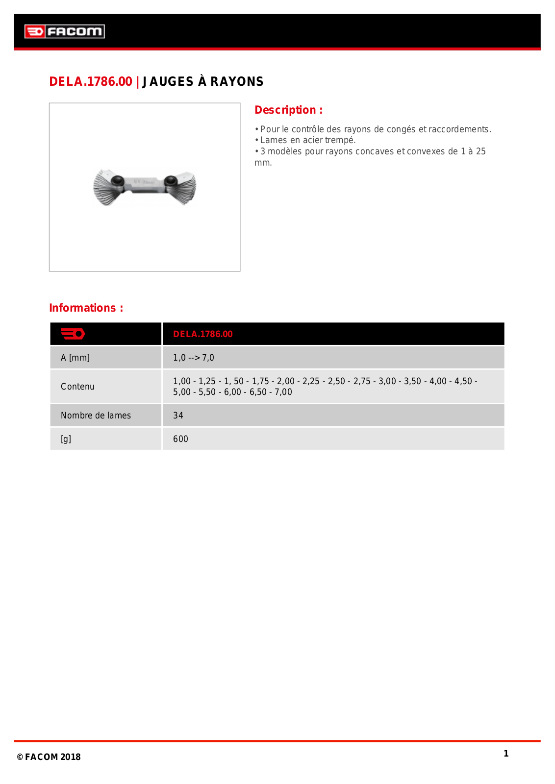 Facom DELA.1786.00 Specification - ManualMachine.com