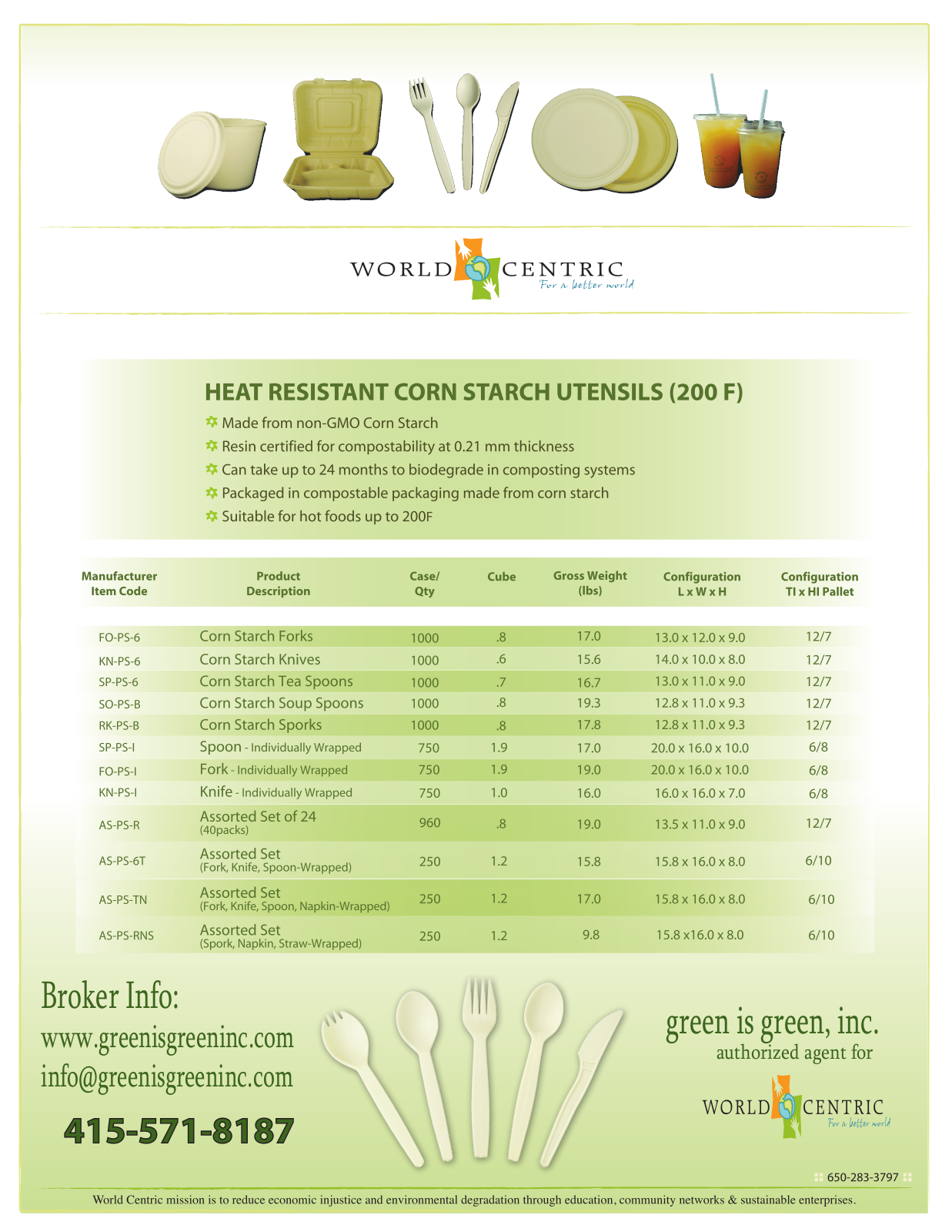 Green is green Compostable Utensils User Manual