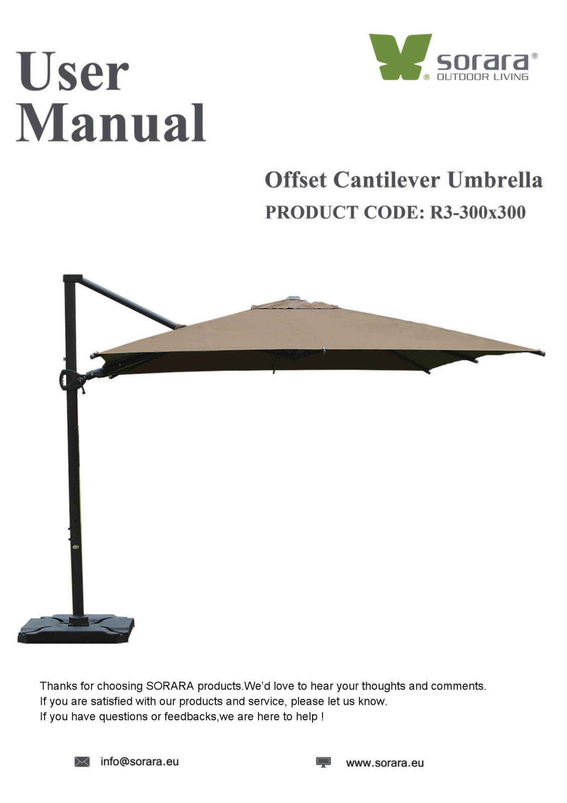 Sorara Roma classic User guide - ManualMachine.com