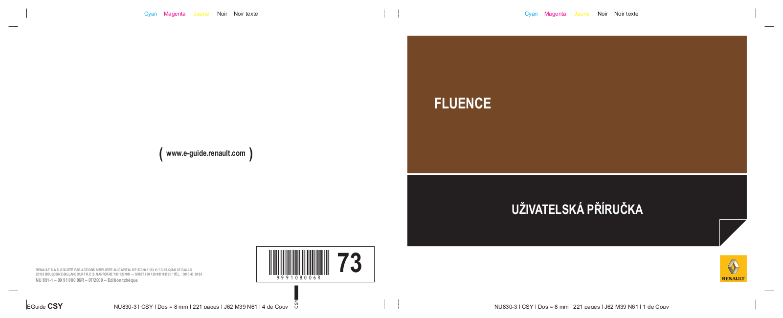 Renault Fluence 2009 User Manual