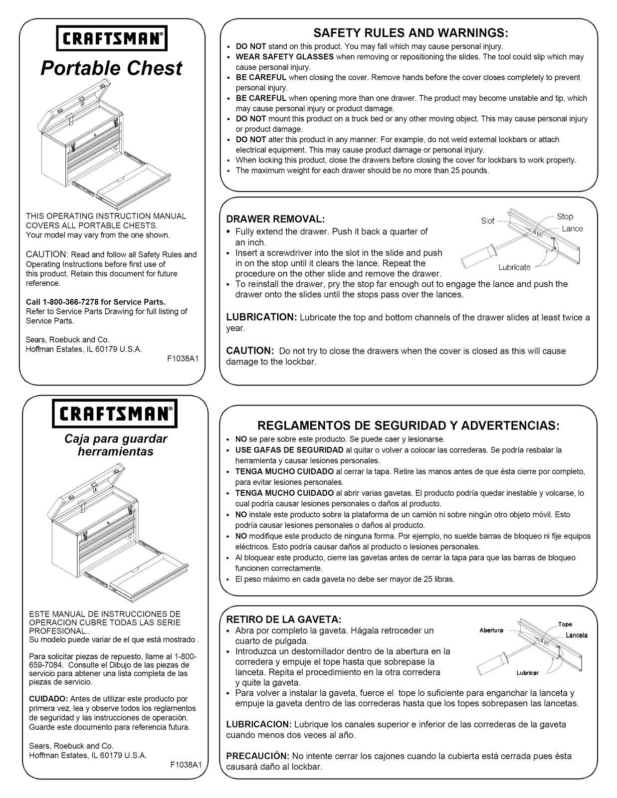 Craftsman 706653356, 706653361, 706653981, 706353360, 706353380 Owner’s Manual