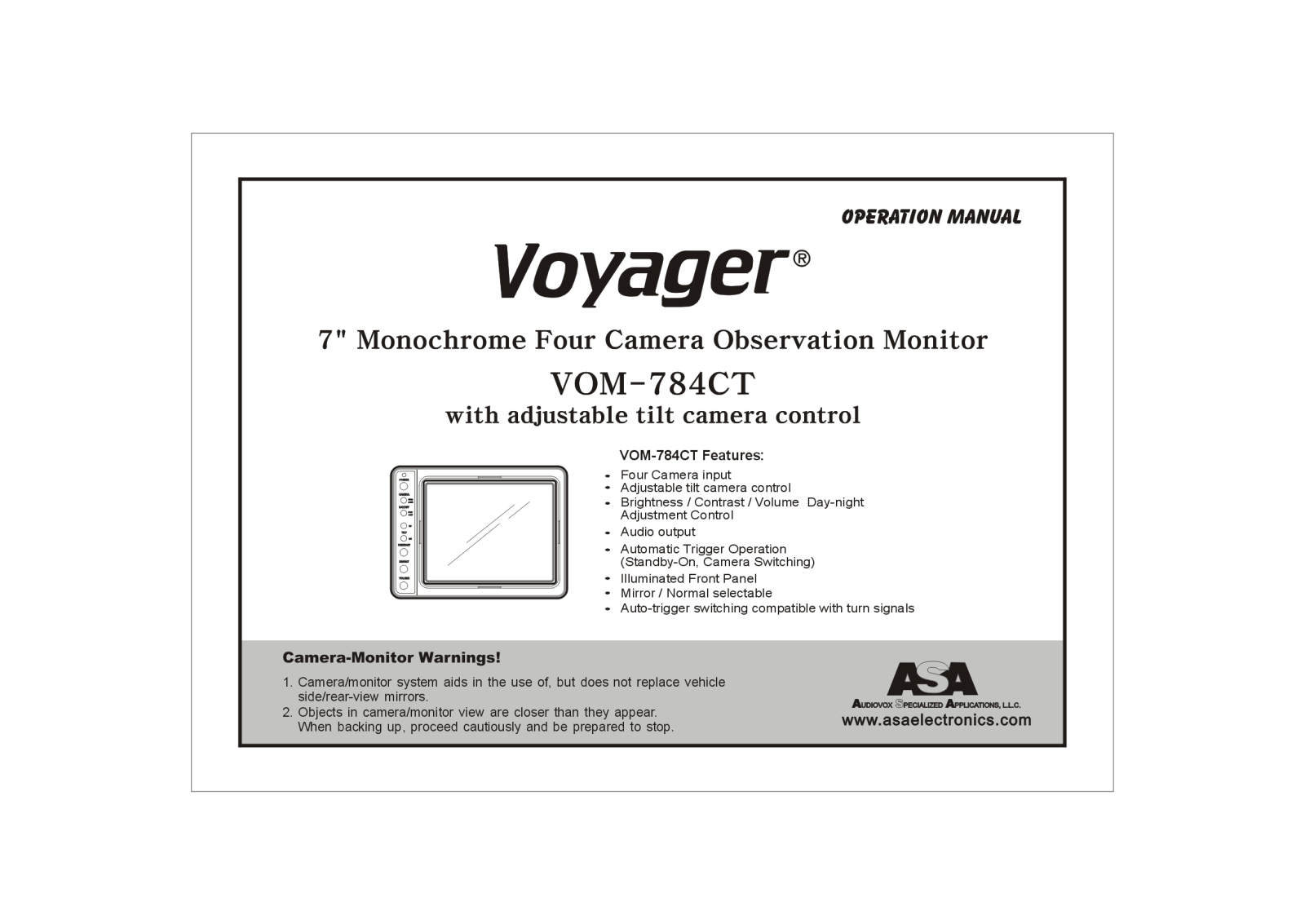 Voyager VOM-784CT User Manual