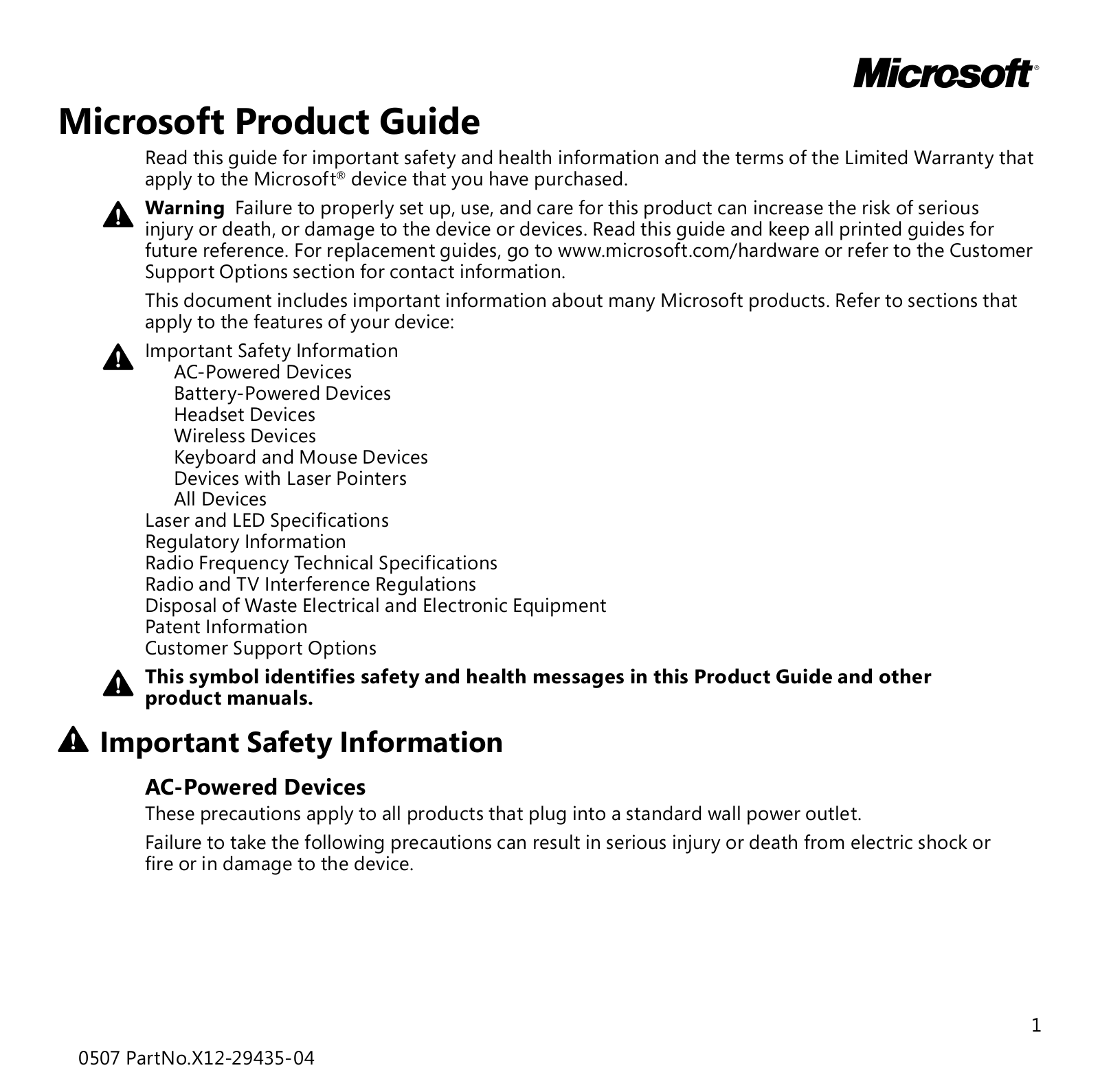 Microsoft 1116 Users Manual