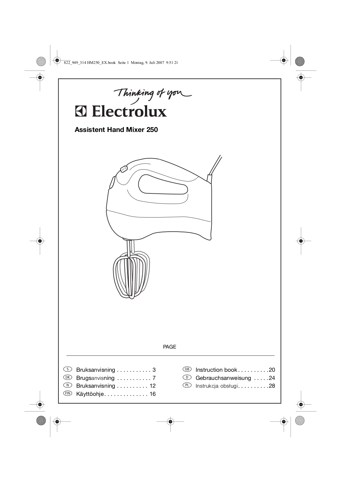 AEG AHM250 User Manual