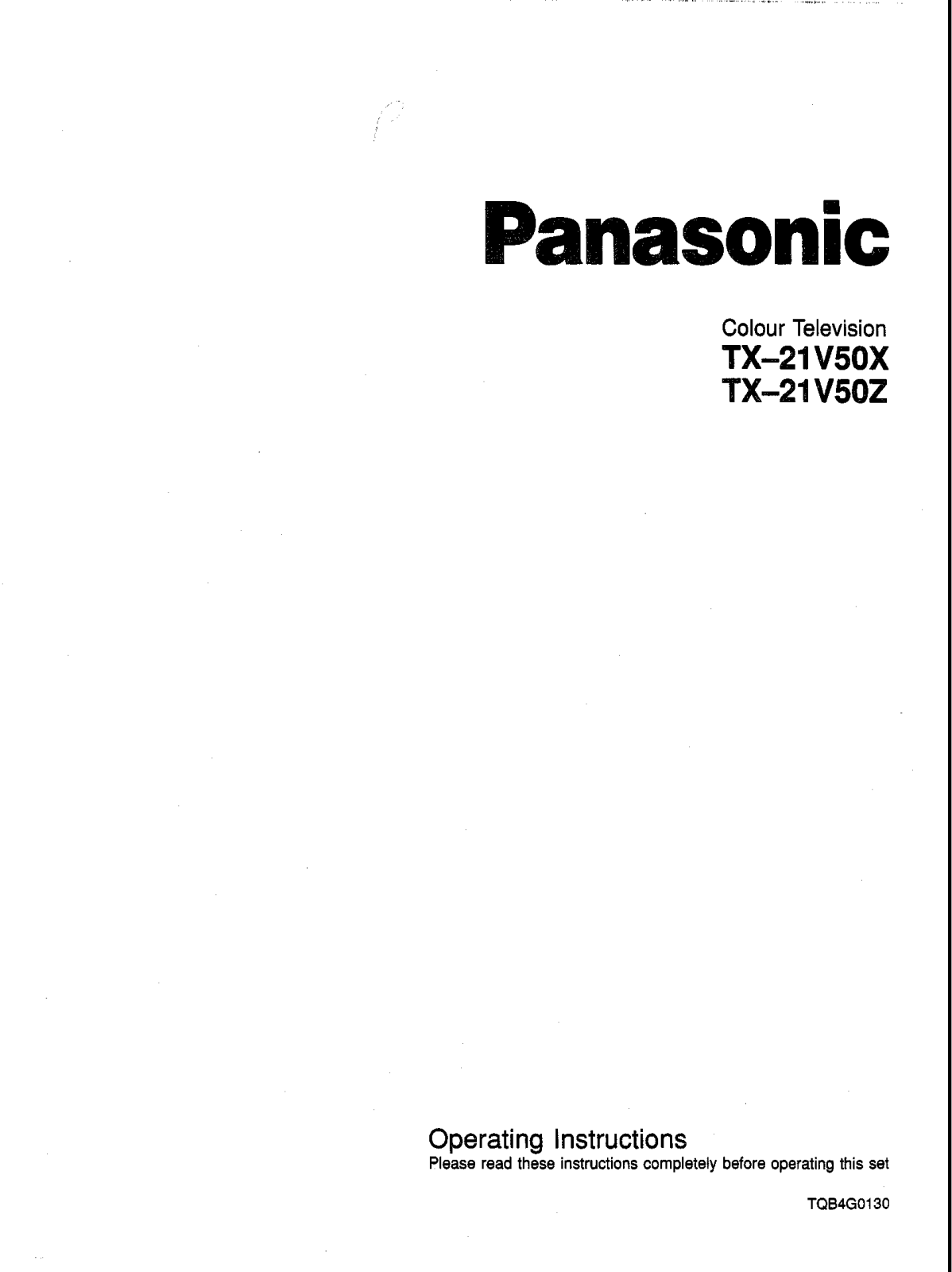 Panasonic TX-21V50Z, TX-21V50X User Manual
