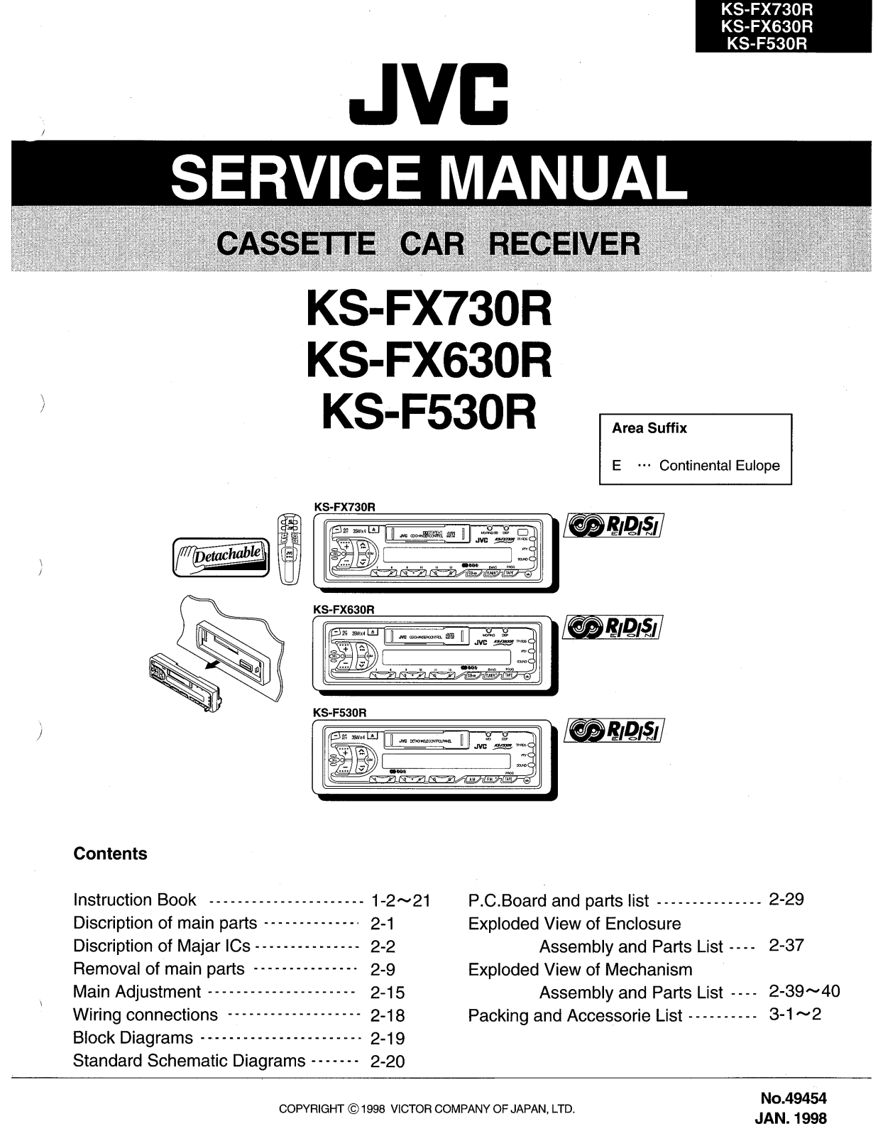 JVC KS-FX630RE, KS-FX730RE Service Manual