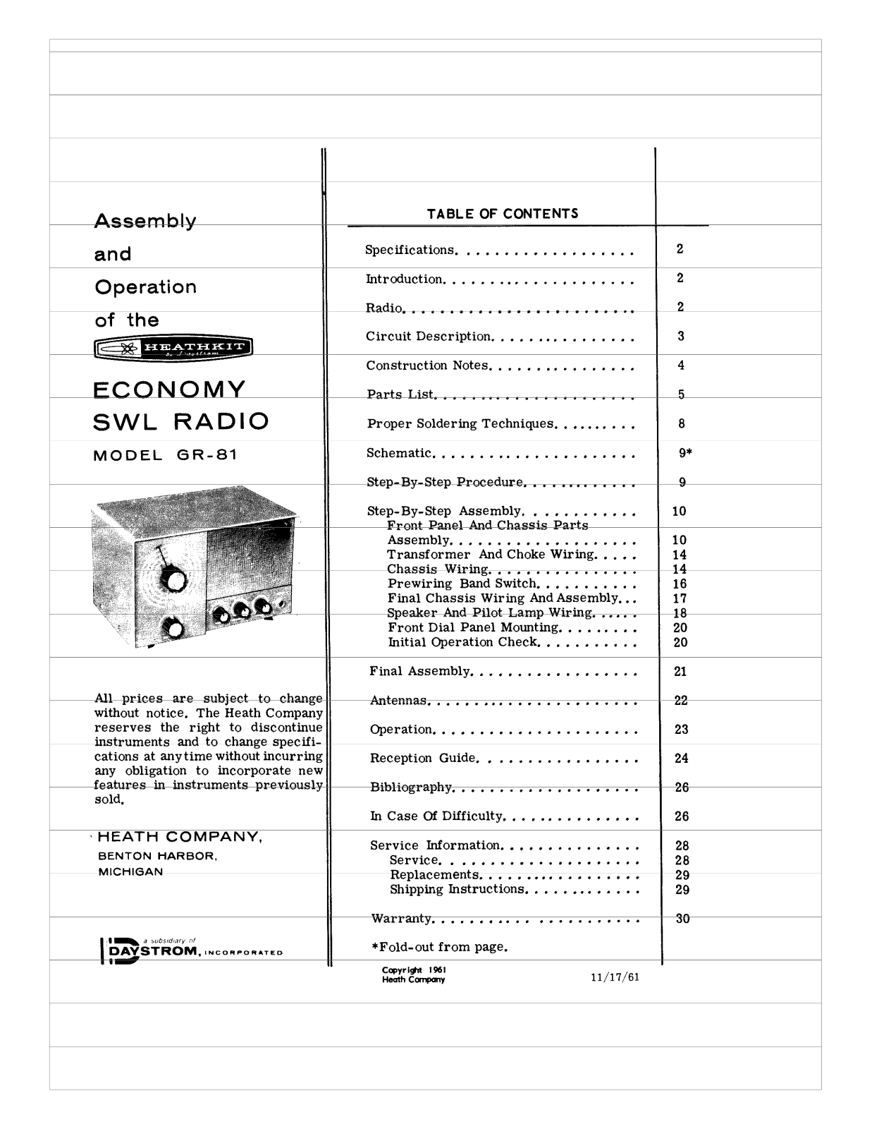 Heath Heathkit GR-81 Operating Manual