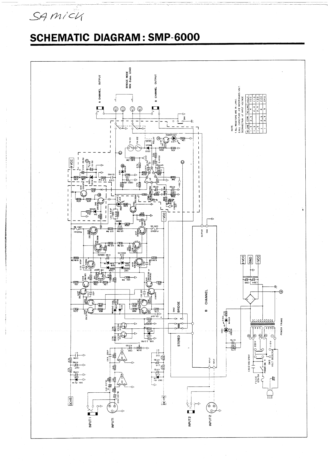 SAMICK SMP6000 Schematic