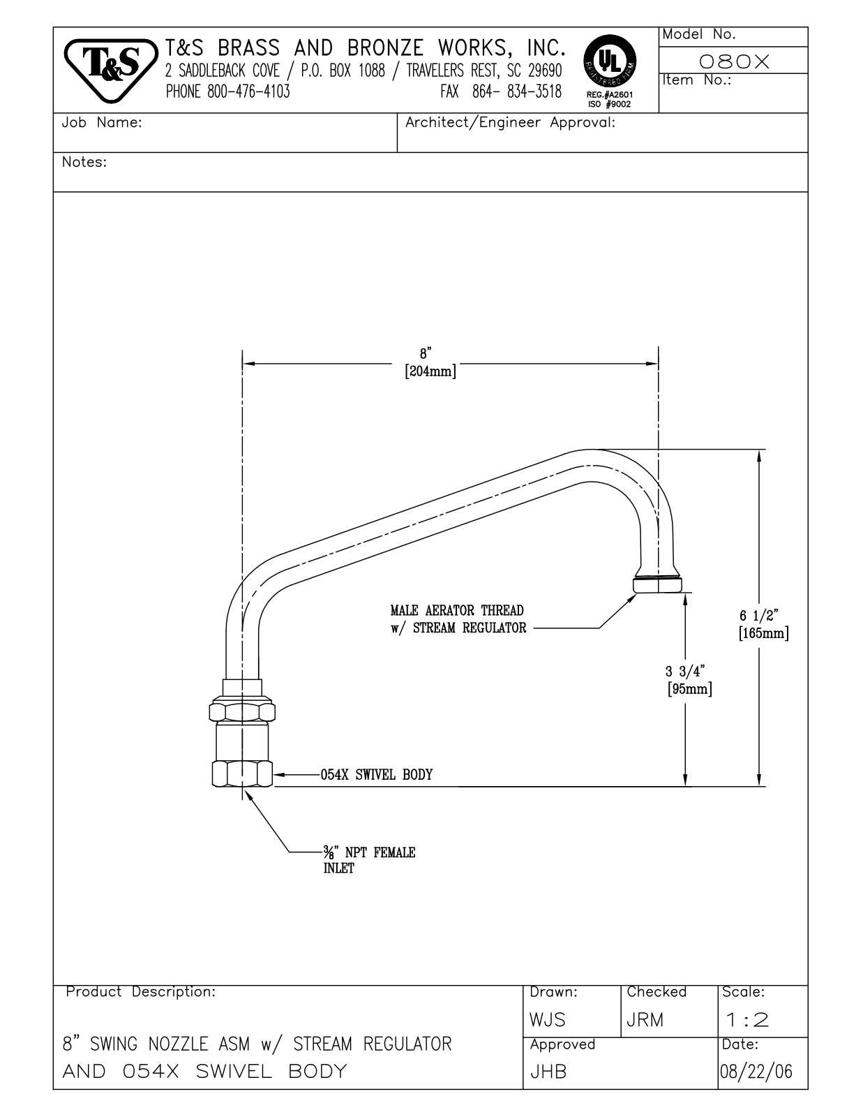 T&S Brass 080X User Manual - ManualMachine.com