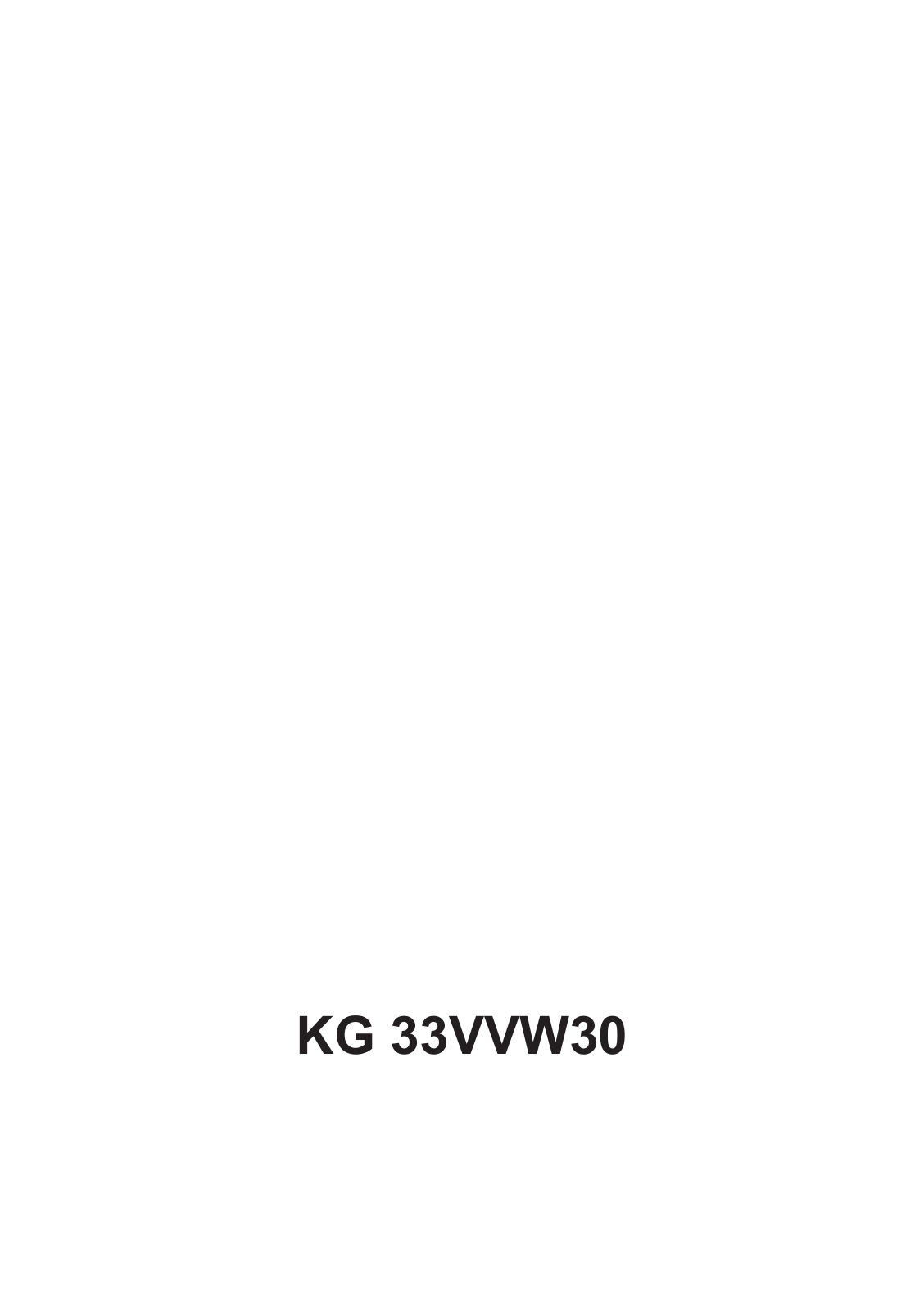 Siemens KG33VVW30 User Manual