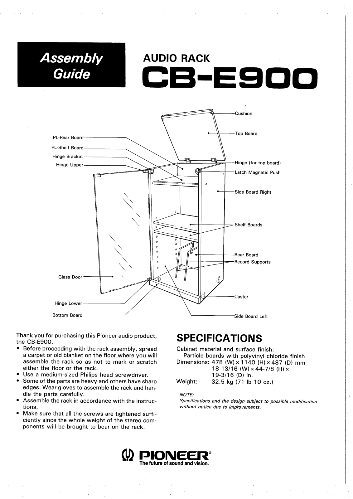 Pioneer CBE-900 Owners manual