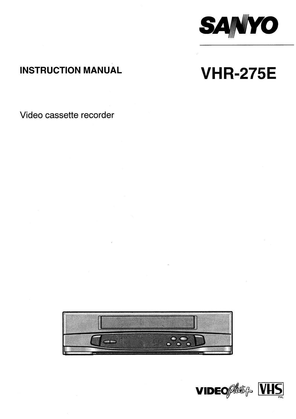 Sanyo VHR-275E Instruction Manual