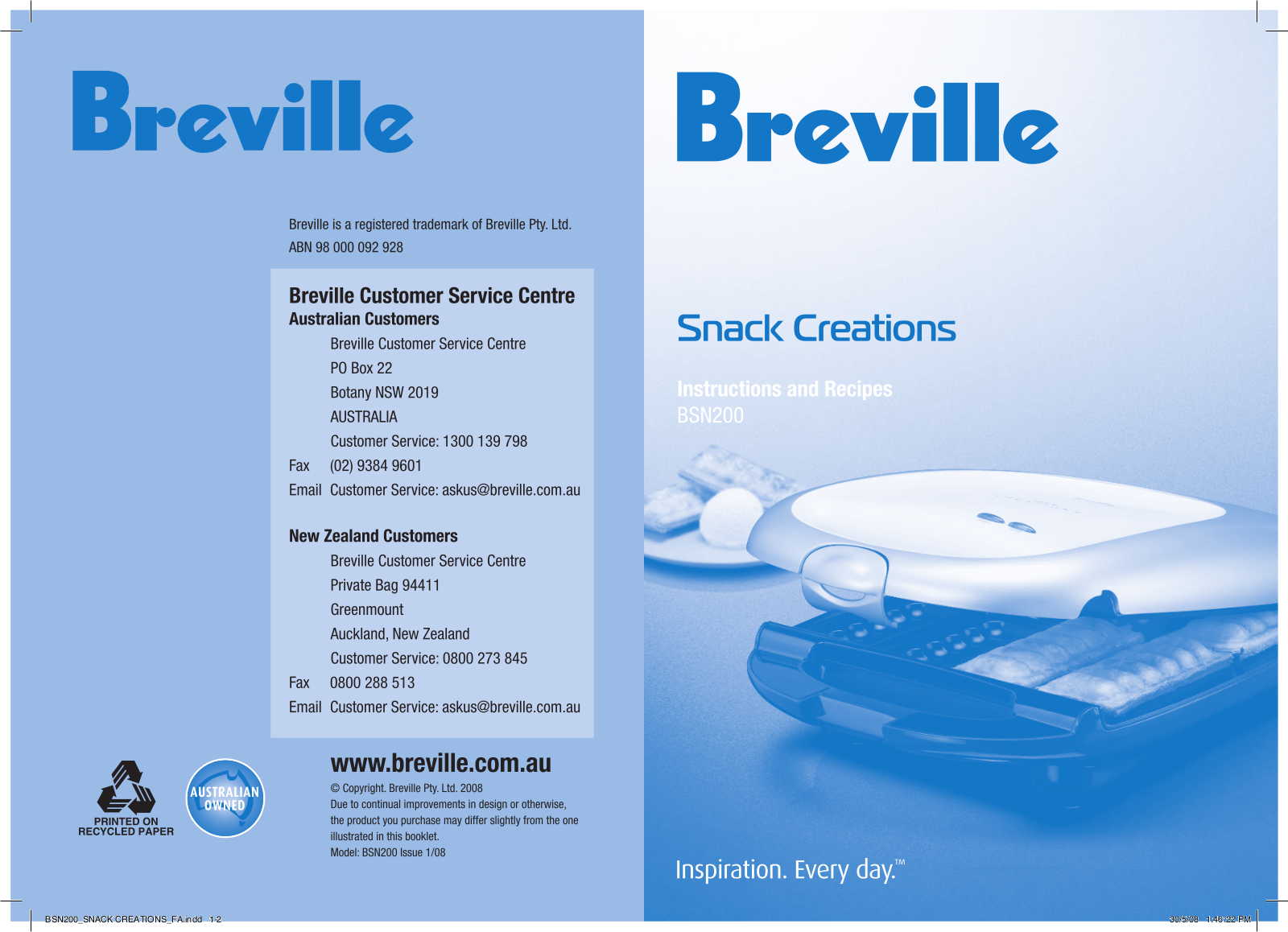 Breville BSN200 User Manual