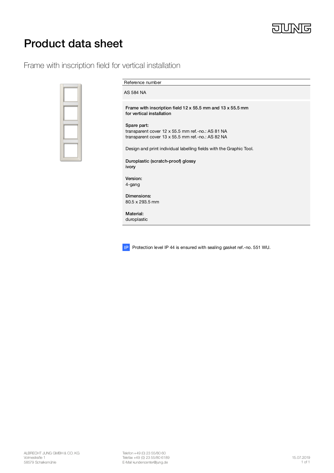 Jung AS 584 NA User Manual