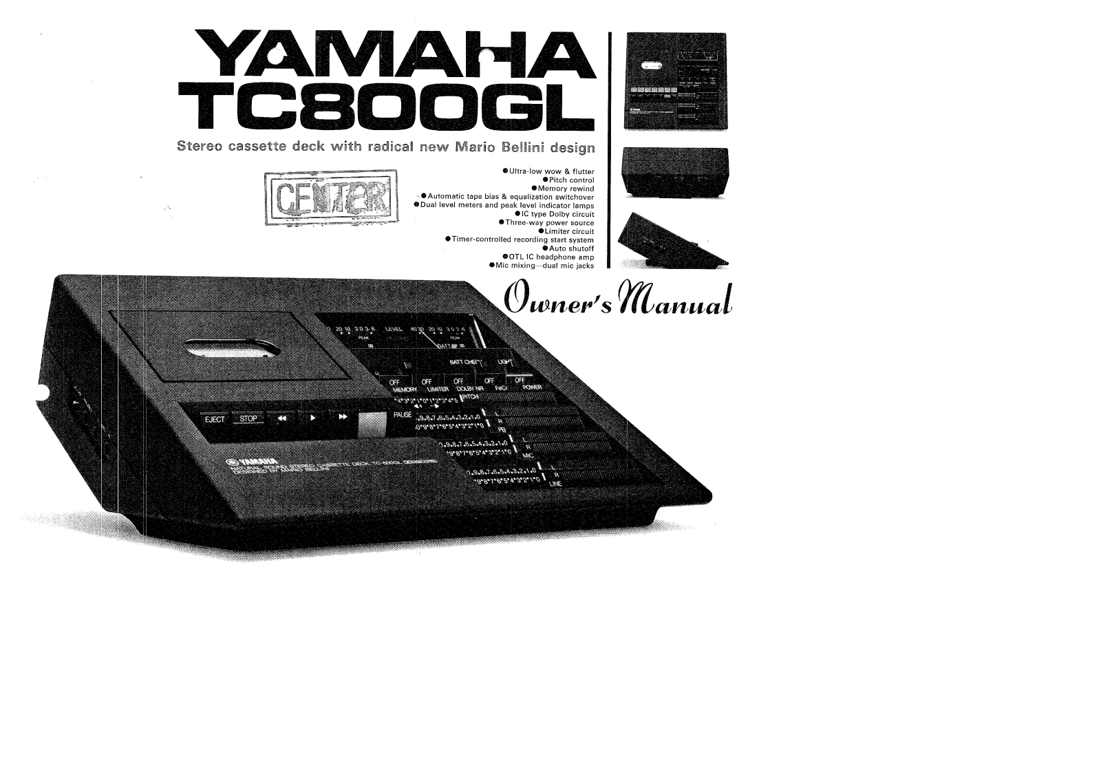 Yamaha TC800GL User Manual