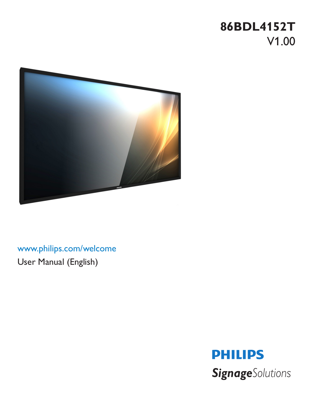Philips 86BDL4152T User Manual
