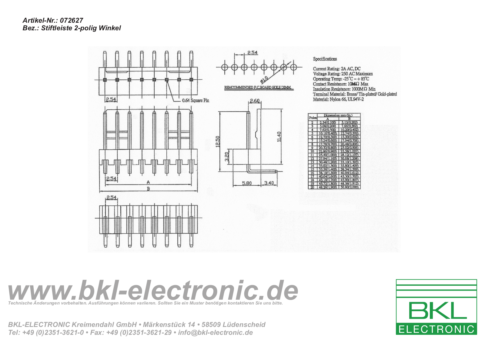 BKL BKL 072627 Datasheet - ManualMachine.com