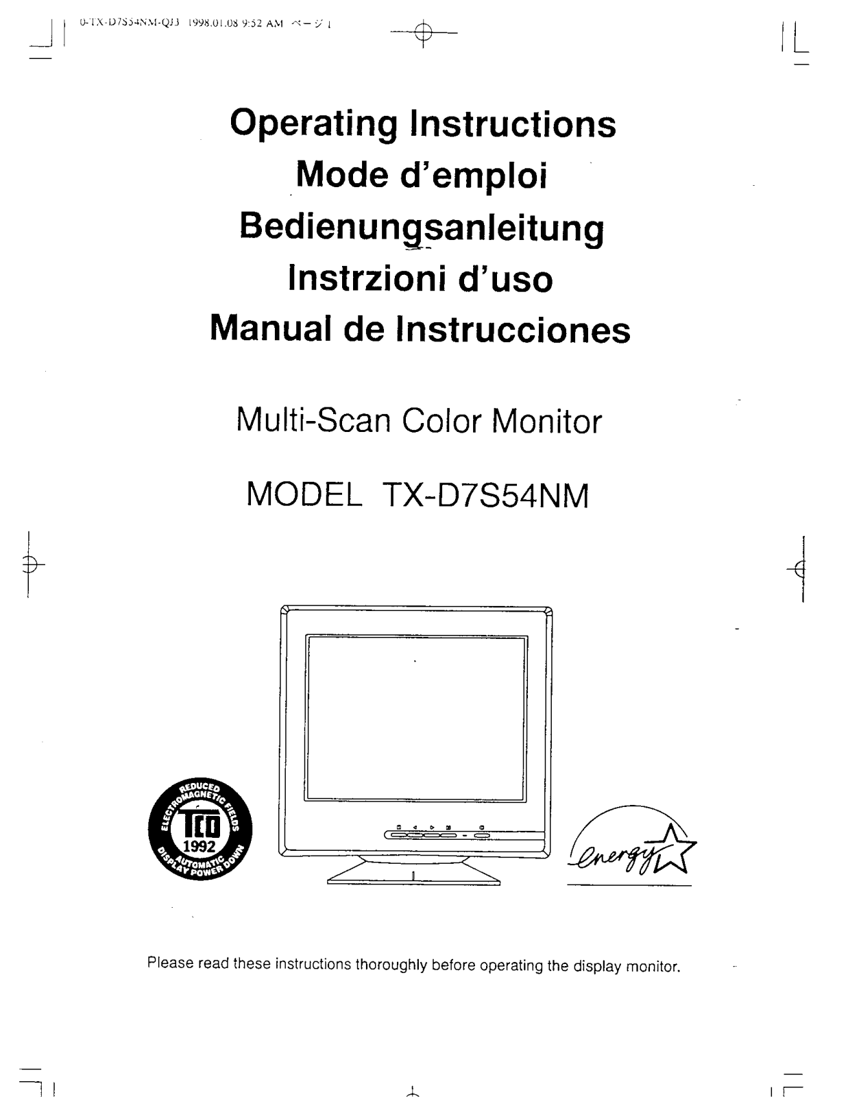 Panasonic 93312131 Users Manual