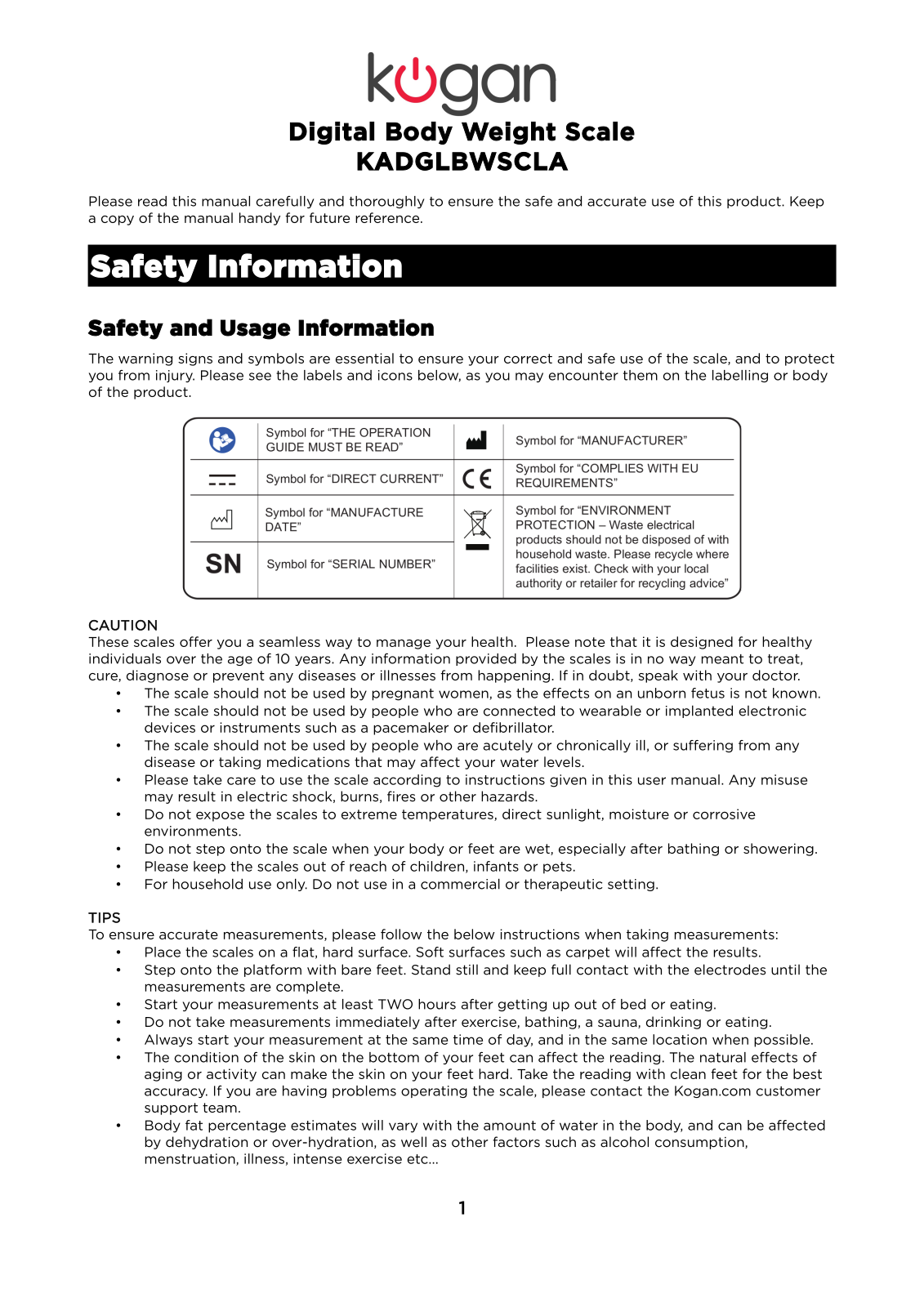 Kogan KADGLBWSCLA User Manual